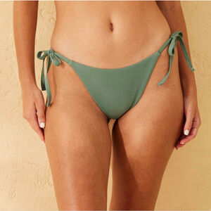 Shade & Shore™ Green Side Tie Bikini Bottom XL NWT High Leg Low Rise Md coverage